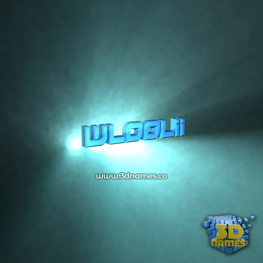 wloolii in Light Shine style - 3D name wallpaper
