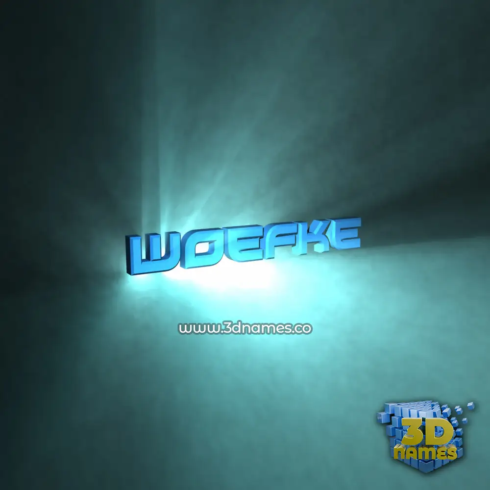 woefke in Light Shine style - 3D name wallpaper