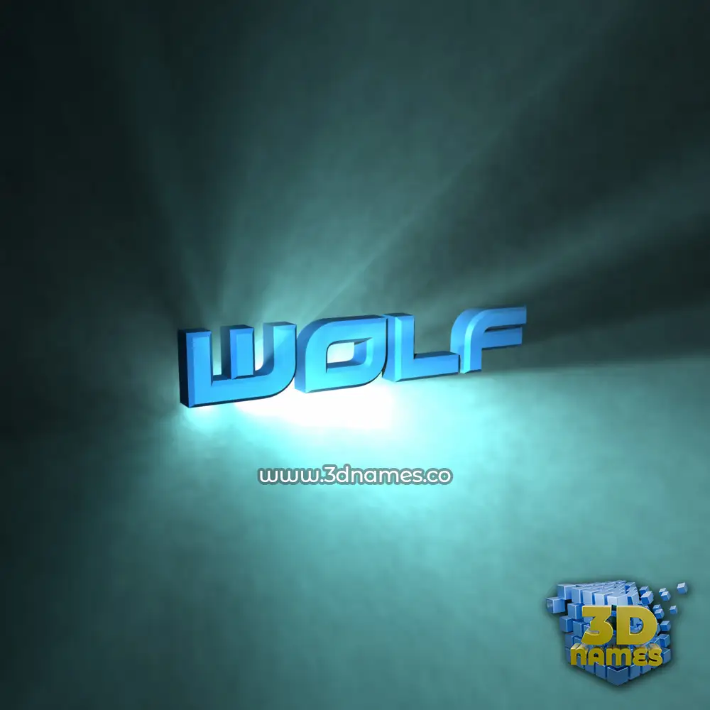wolf in Light Shine style - 3D name wallpaper