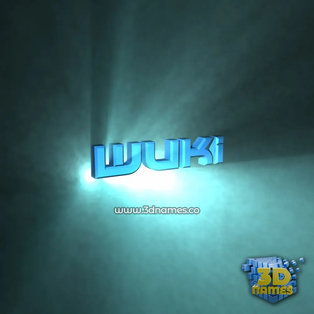 wuki in Light Shine style - 3D name wallpaper