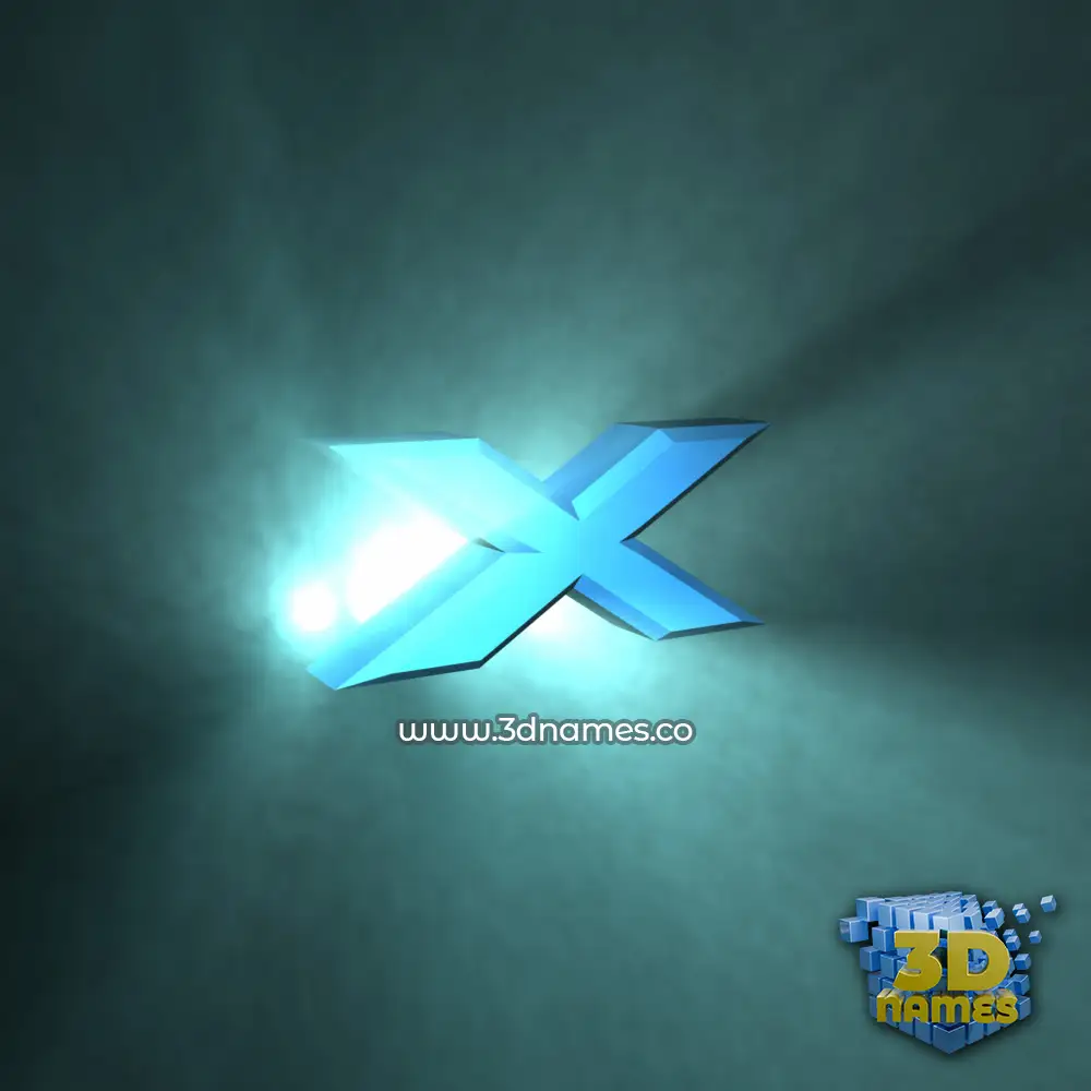 x in Light Shine style - 3D name wallpaper