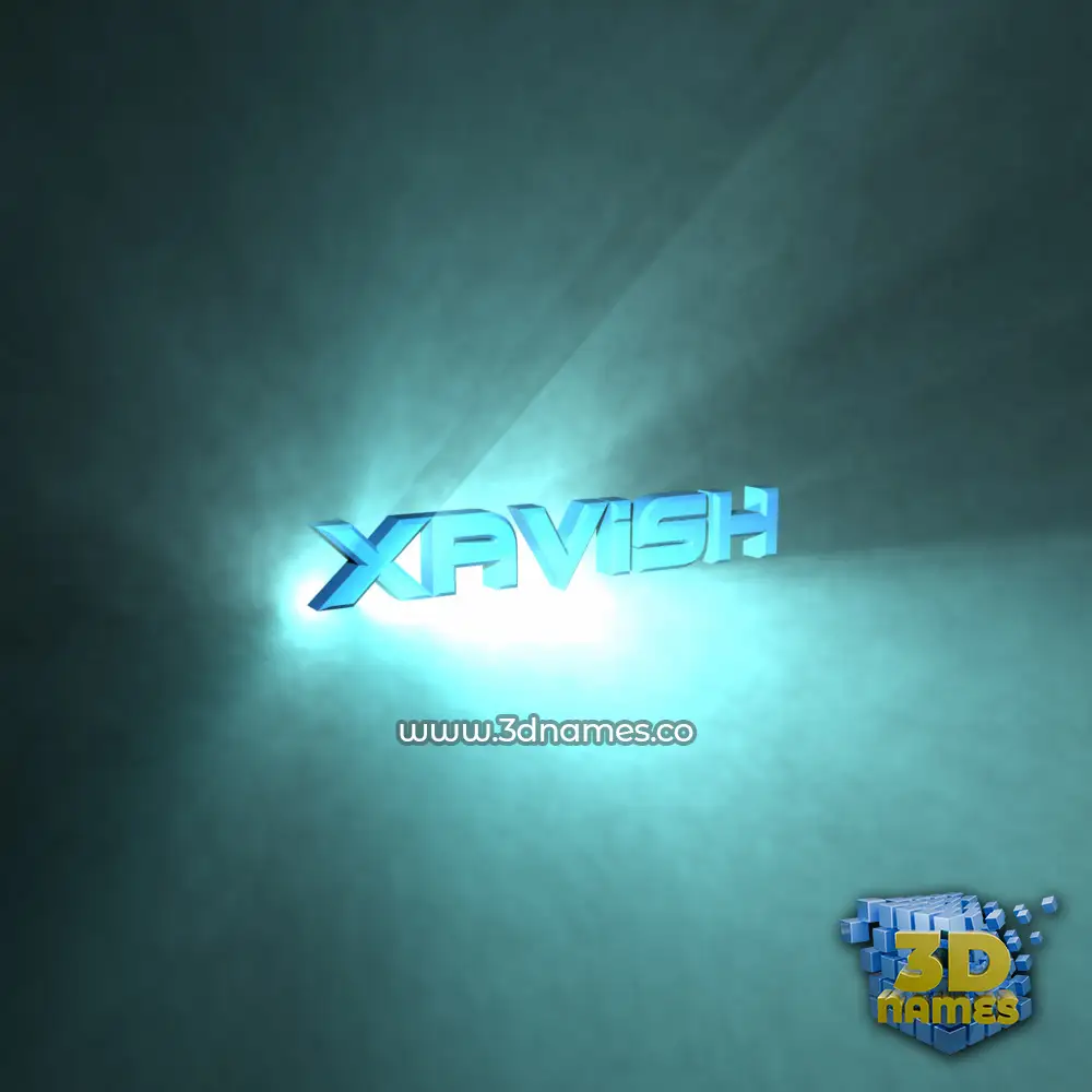 xavish in Light Shine style - 3D name wallpaper
