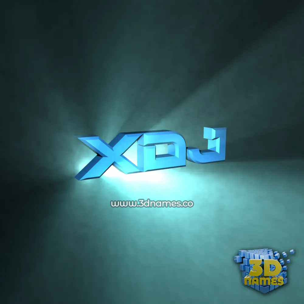 xdj in Light Shine style - 3D name wallpaper