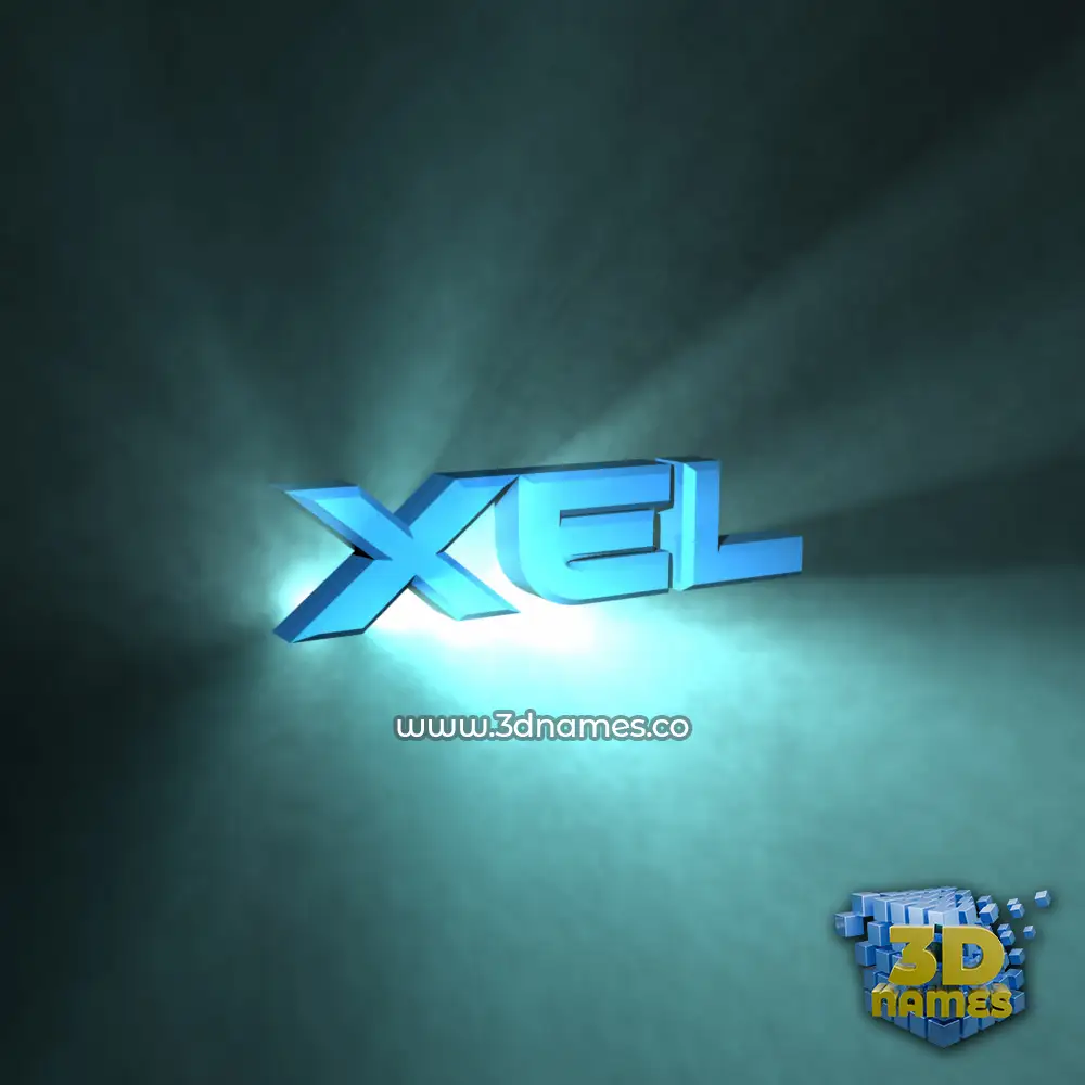 xel in Light Shine style - 3D name wallpaper