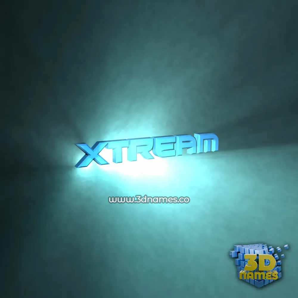 xtream in Light Shine style - 3D name wallpaper