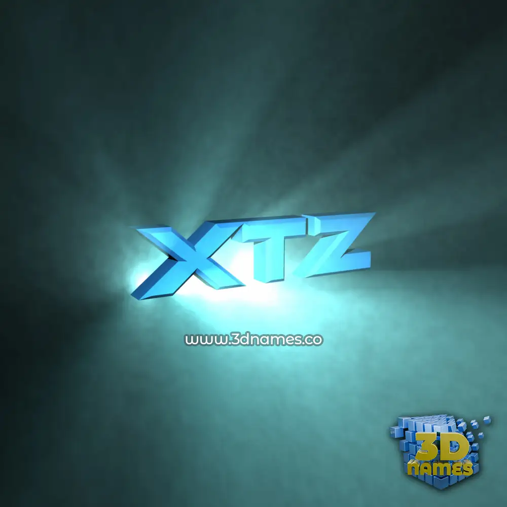 xtz in Light Shine style - 3D name wallpaper