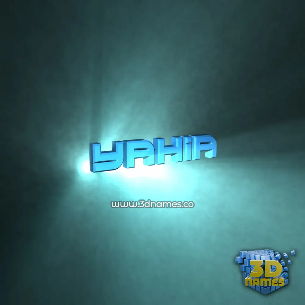 yahia in Light Shine style - 3D name wallpaper