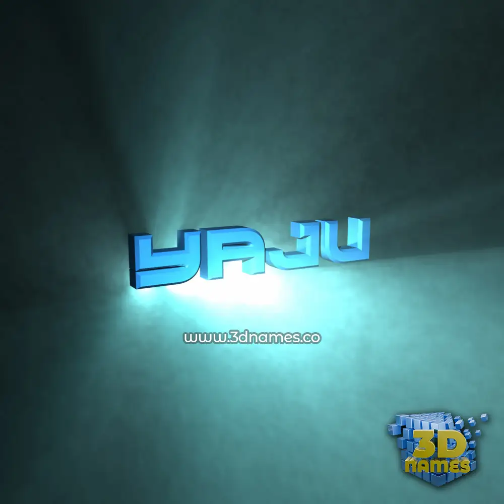 yaju in Light Shine style - 3D name wallpaper