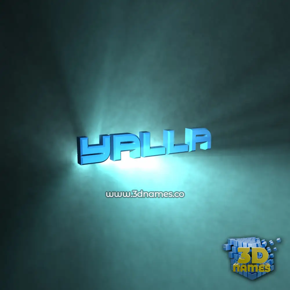 yalla in Light Shine style - 3D name wallpaper