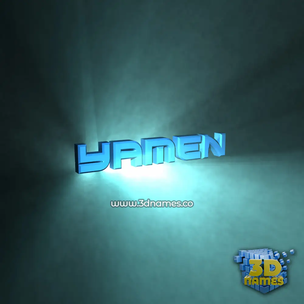 yamen in Light Shine style - 3D name wallpaper