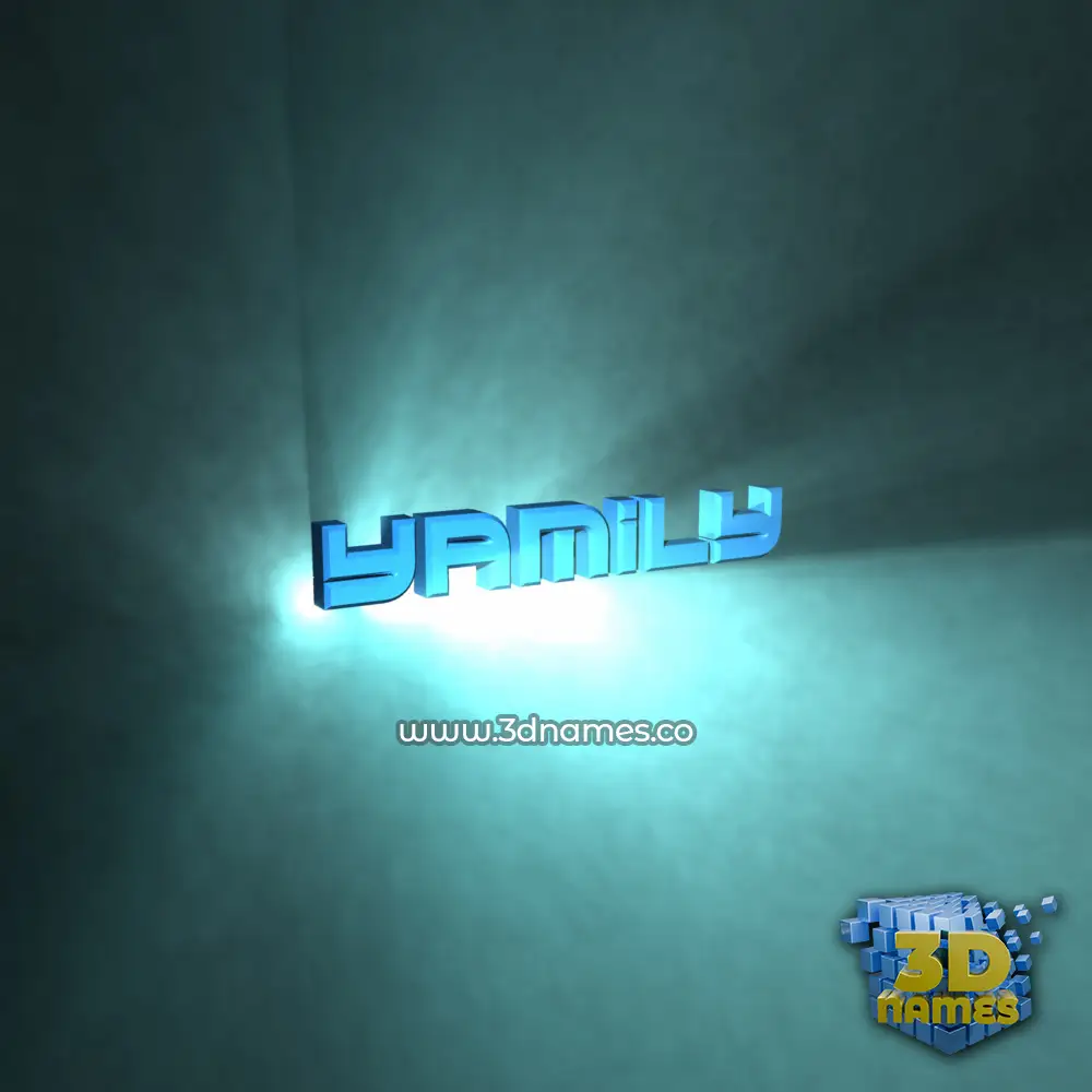 yamily in Light Shine style - 3D name wallpaper