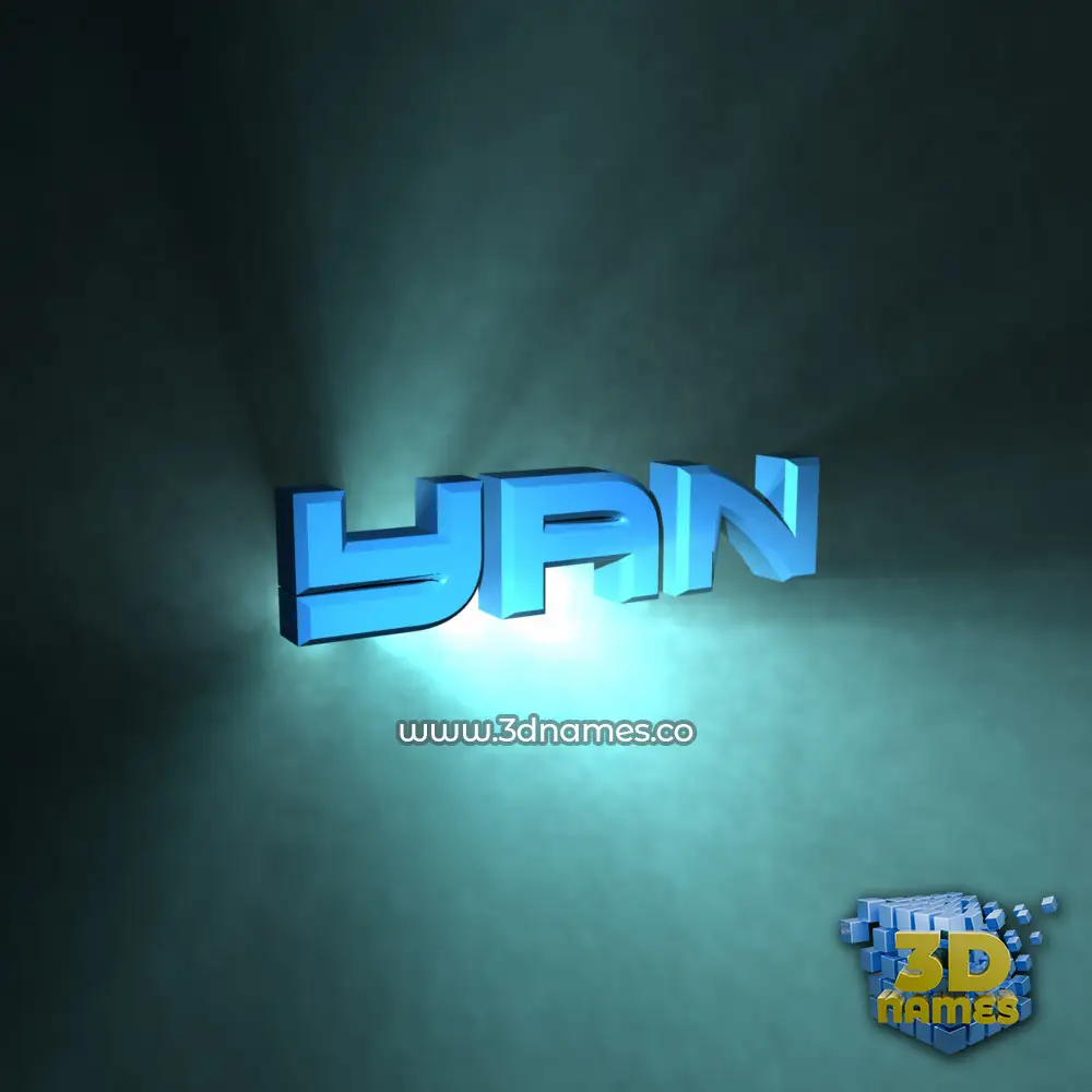 yan in Light Shine style - 3D name wallpaper