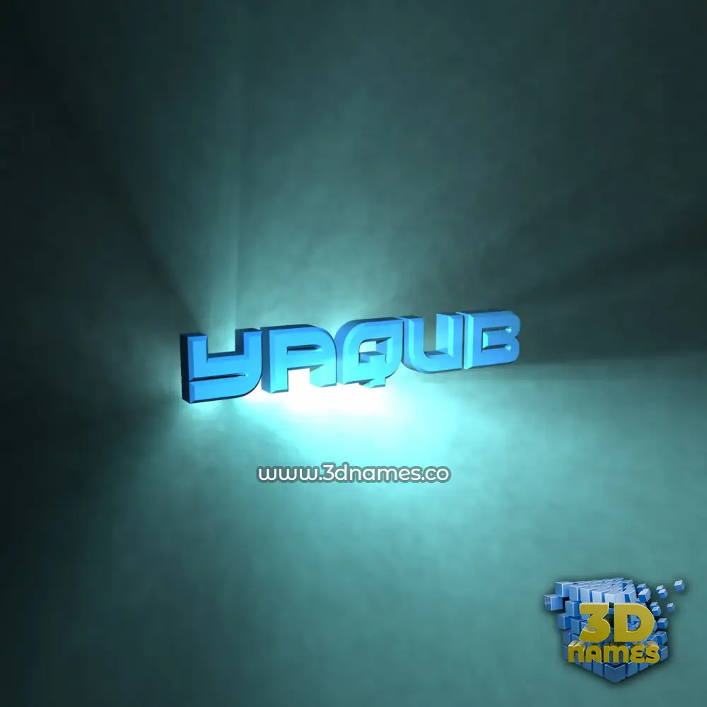 yaqub in Light Shine style - 3D name wallpaper