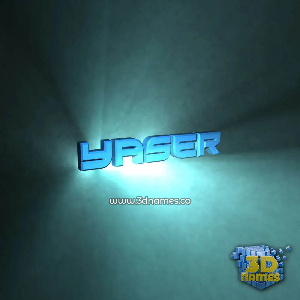 yaser in Light Shine style - 3D name wallpaper