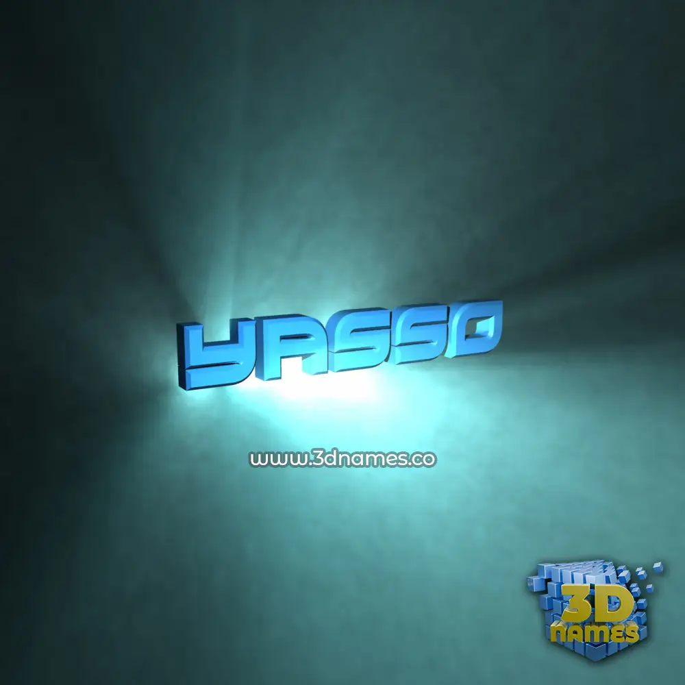 yasso in Light Shine style - 3D name wallpaper