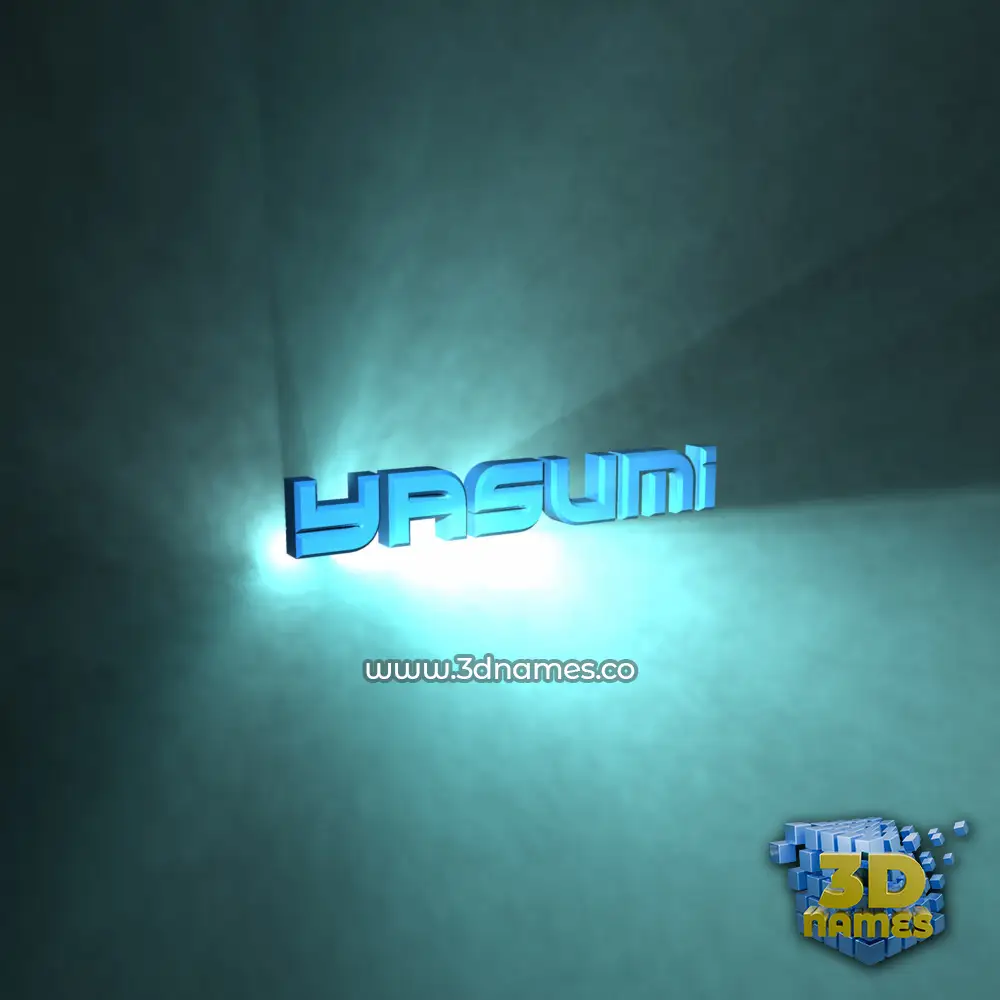 yasumi in Light Shine style - 3D name wallpaper
