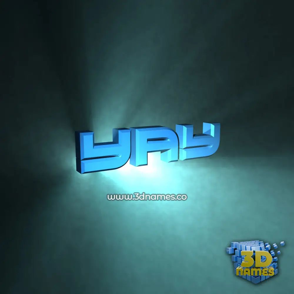 yay in Light Shine style - 3D name wallpaper