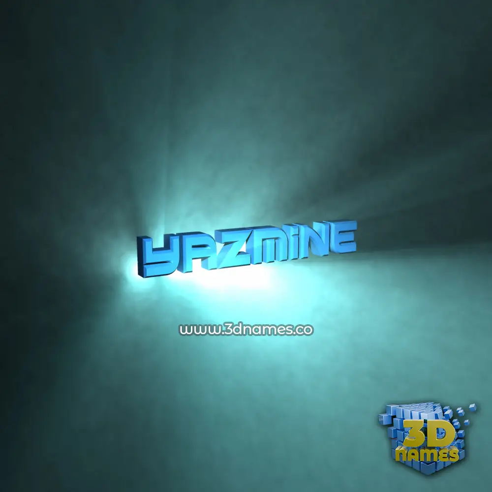 yazmine in Light Shine style - 3D name wallpaper