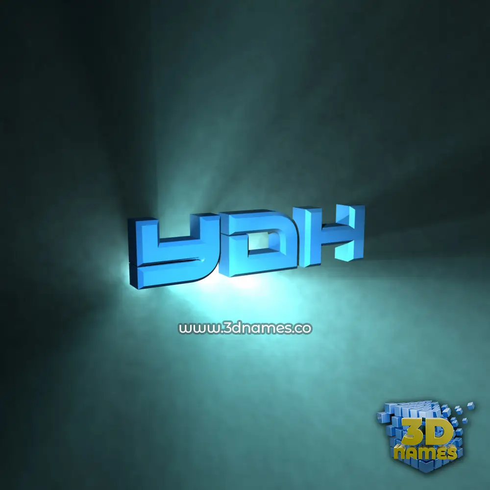 ydh in Light Shine style - 3D name wallpaper
