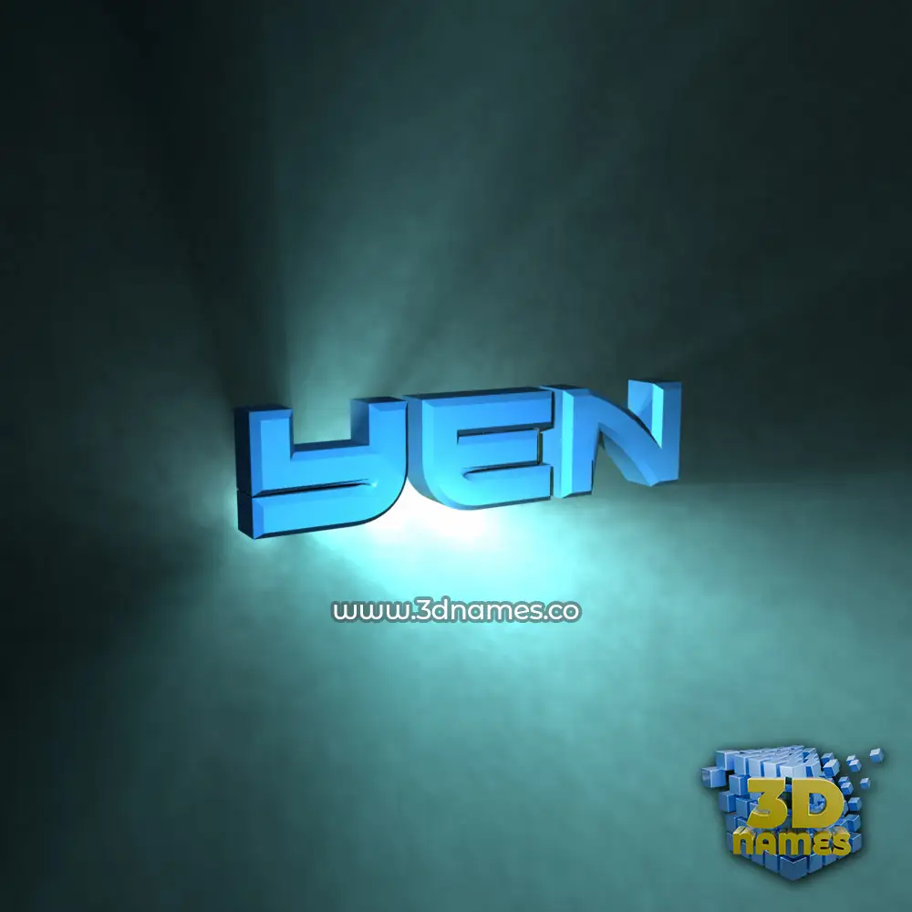 yen in Light Shine style - 3D name wallpaper