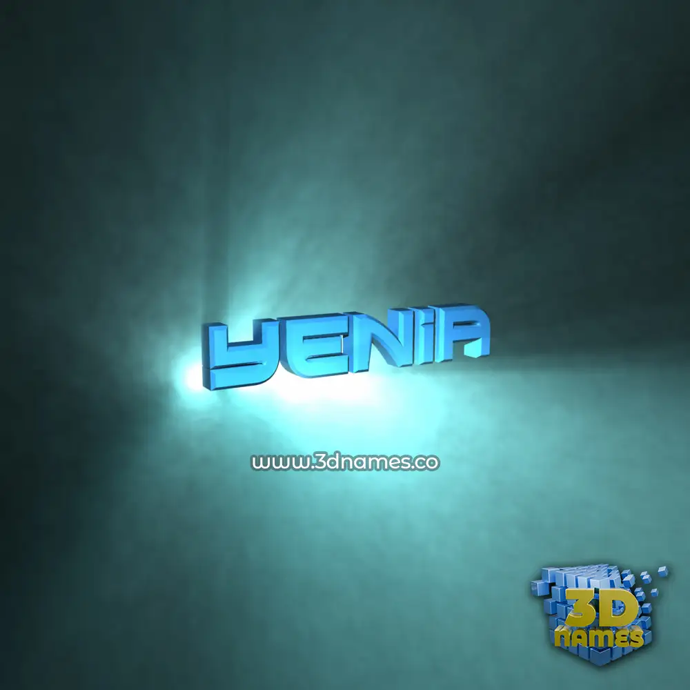 yenia in Light Shine style - 3D name wallpaper