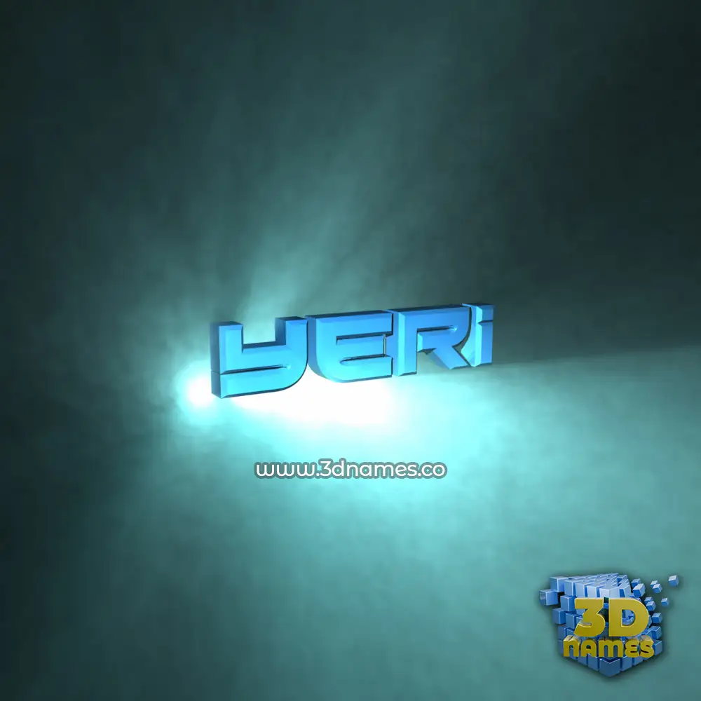 yeri in Light Shine style - 3D name wallpaper