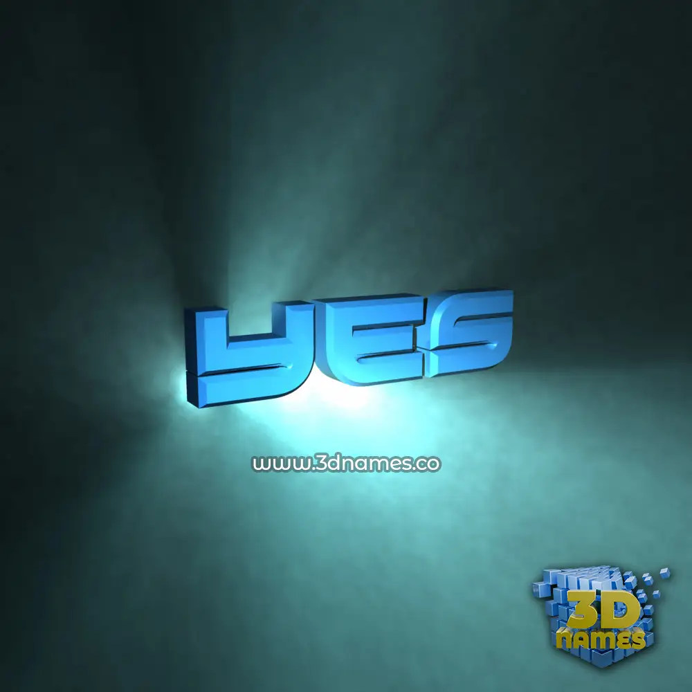 yes in Light Shine style - 3D name wallpaper