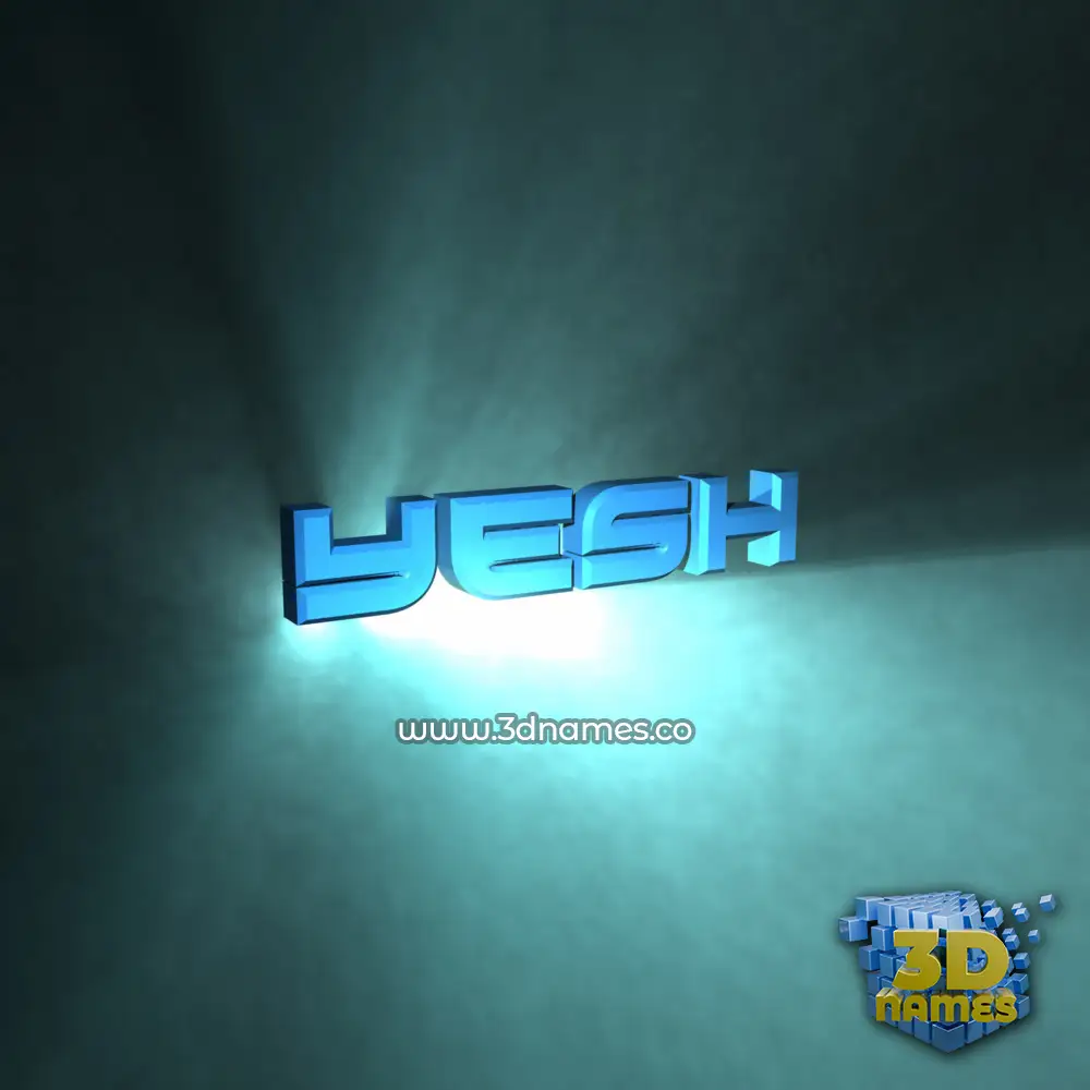 yesh in Light Shine style - 3D name wallpaper