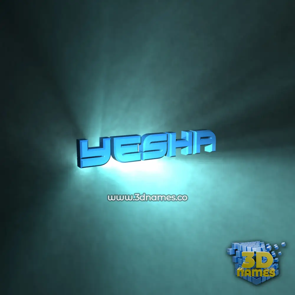 yesha in Light Shine style - 3D name wallpaper