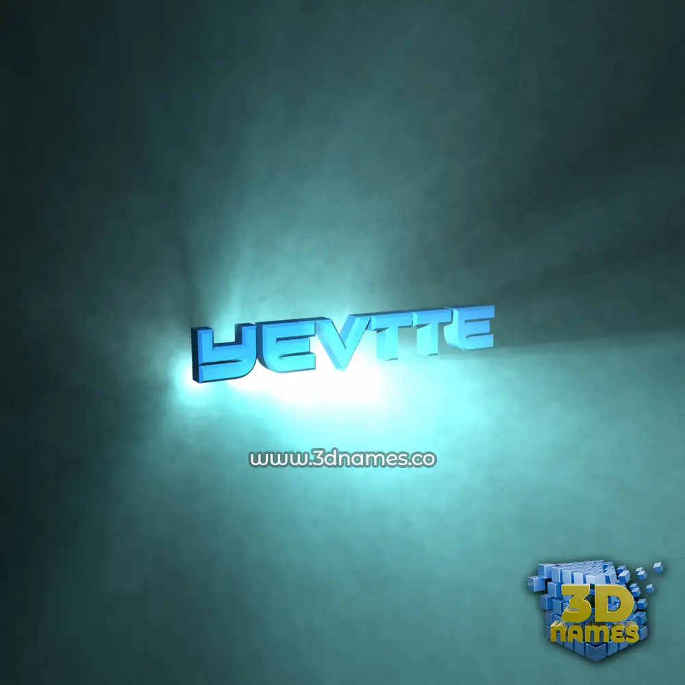 yevtte in Light Shine style - 3D name wallpaper