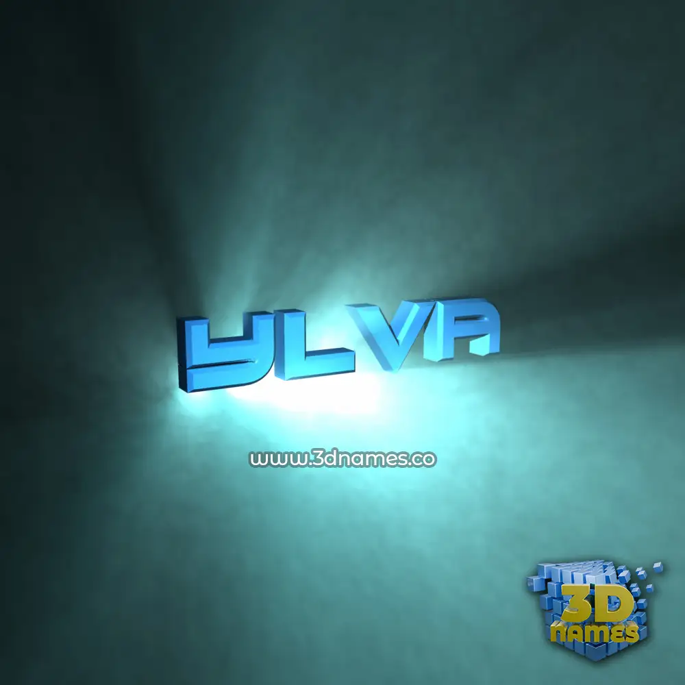 ylva in Light Shine style - 3D name wallpaper