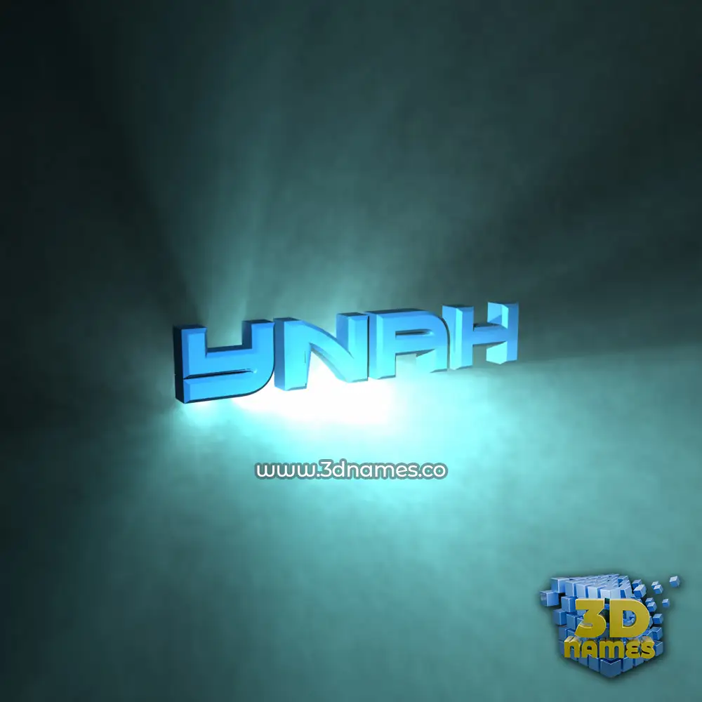 ynah in Light Shine style - 3D name wallpaper
