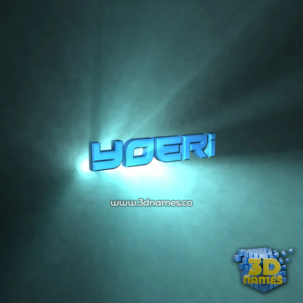 yoeri in Light Shine style - 3D name wallpaper
