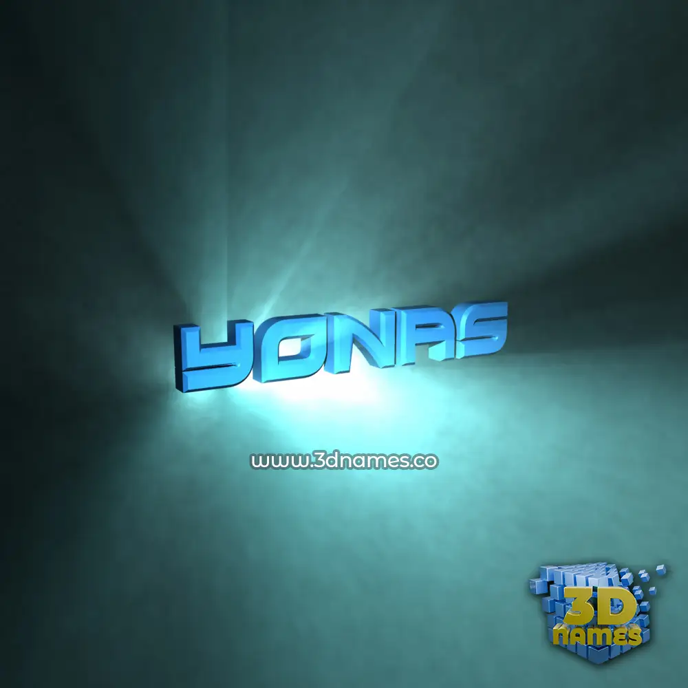 yonas in Light Shine style - 3D name wallpaper