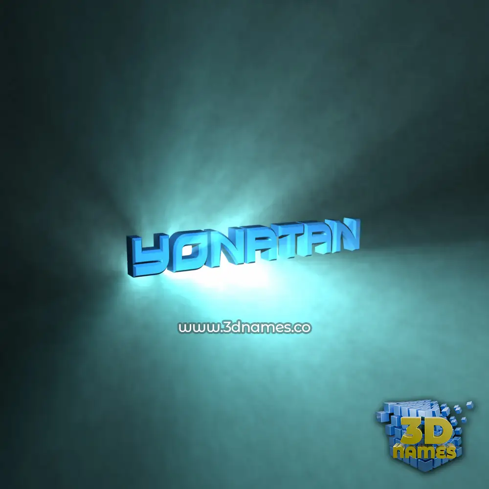 yonatan in Light Shine style - 3D name wallpaper