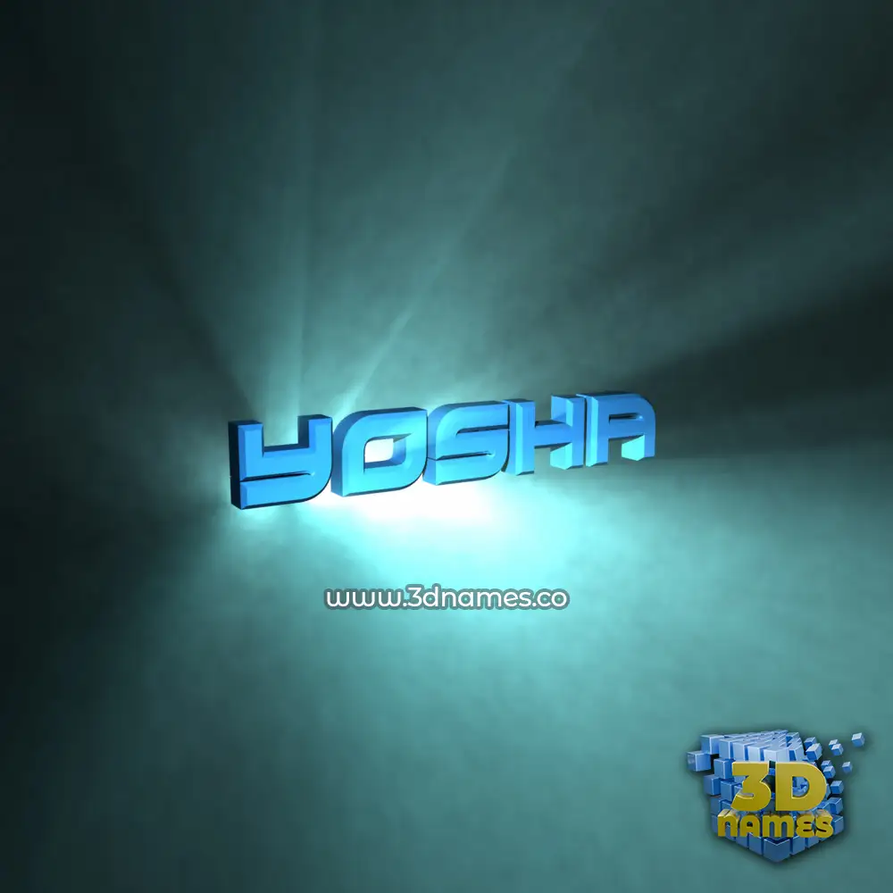 yosha in Light Shine style - 3D name wallpaper
