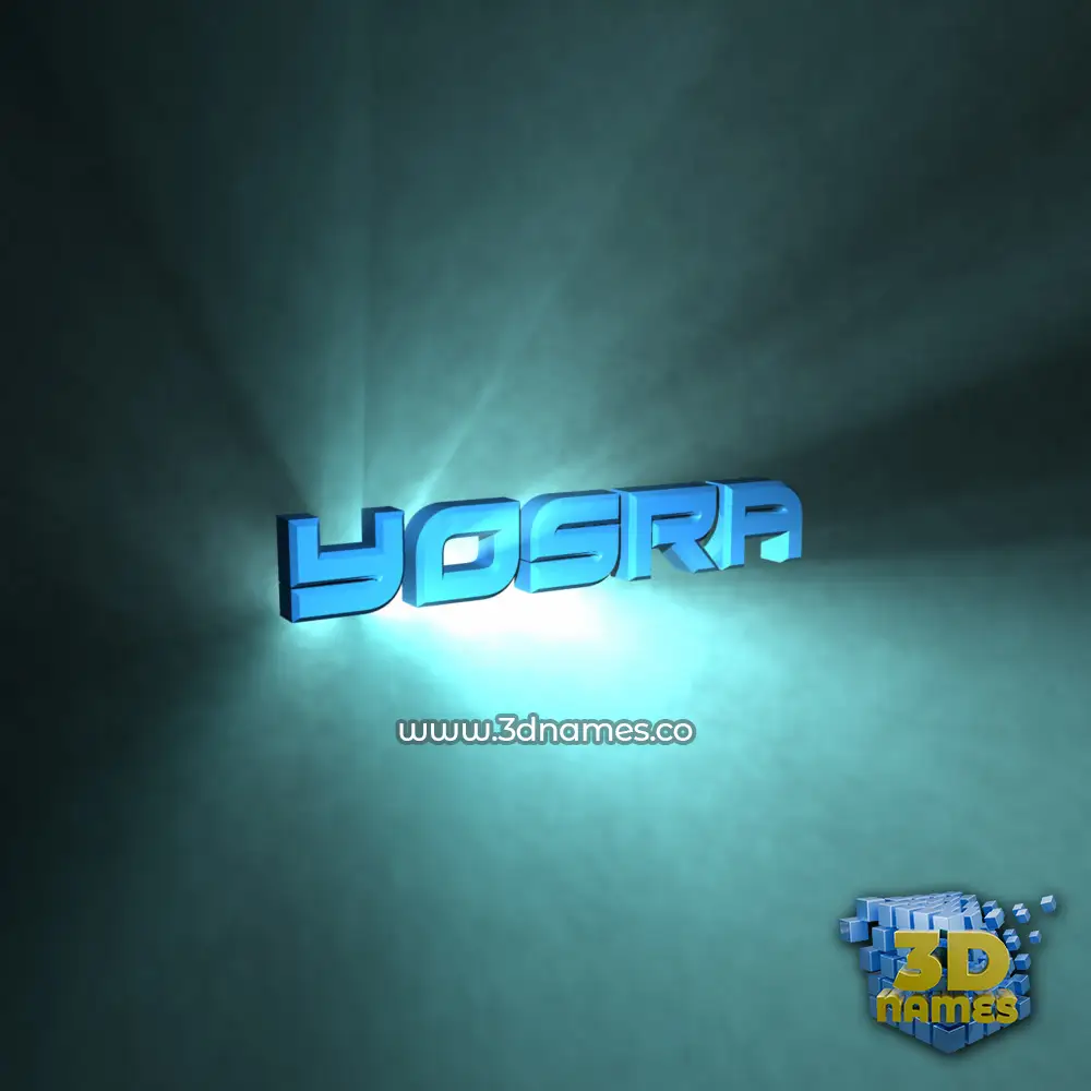 yosra in Light Shine style - 3D name wallpaper