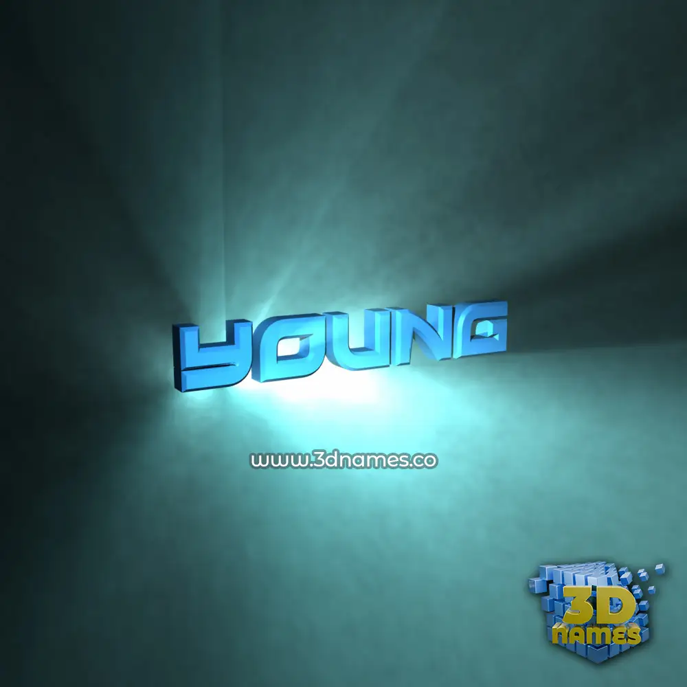 young in Light Shine style - 3D name wallpaper