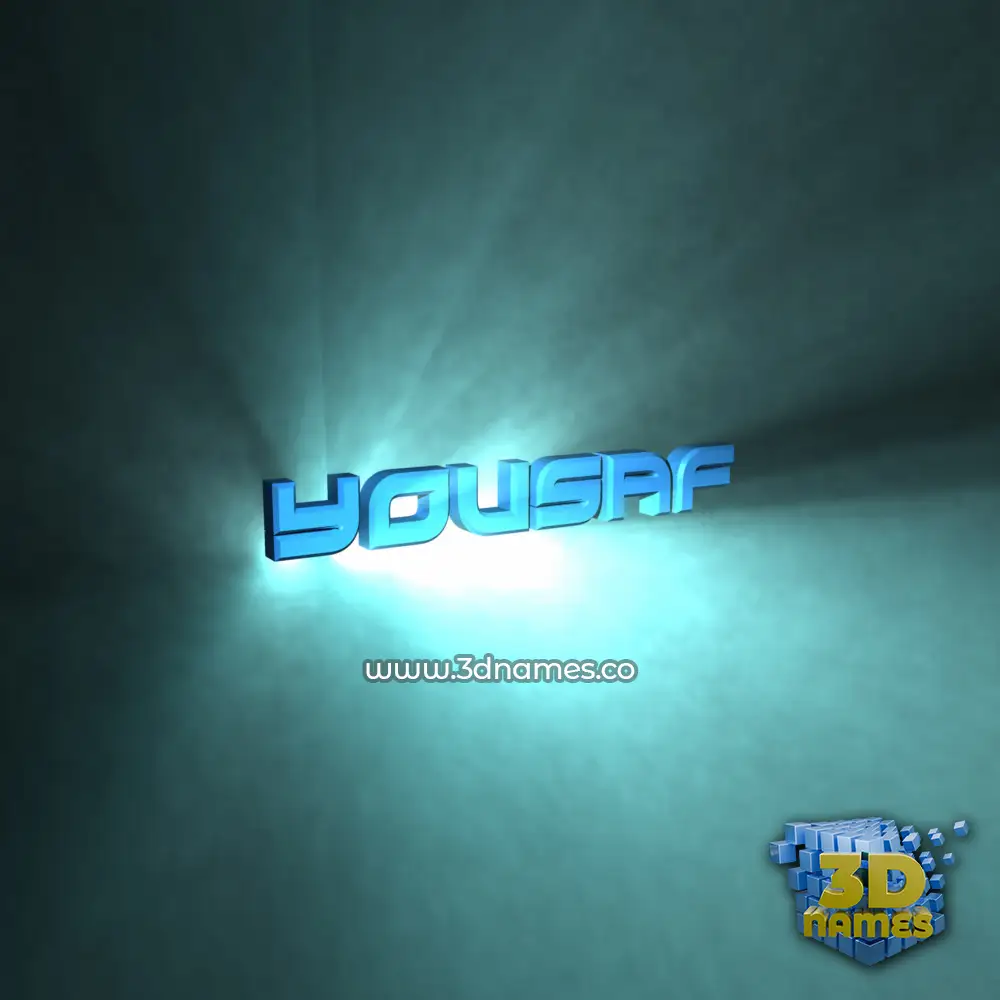 yousaf in Light Shine style - 3D name wallpaper