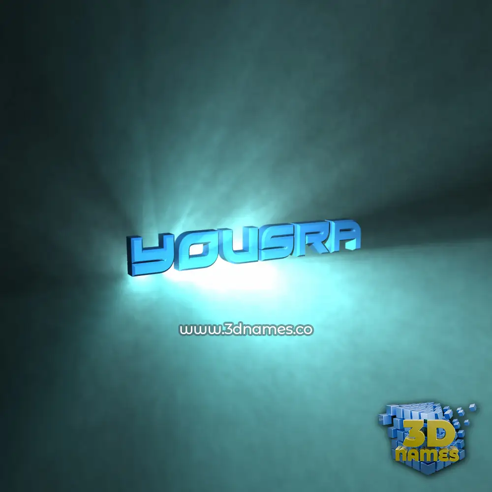 yousra in Light Shine style - 3D name wallpaper