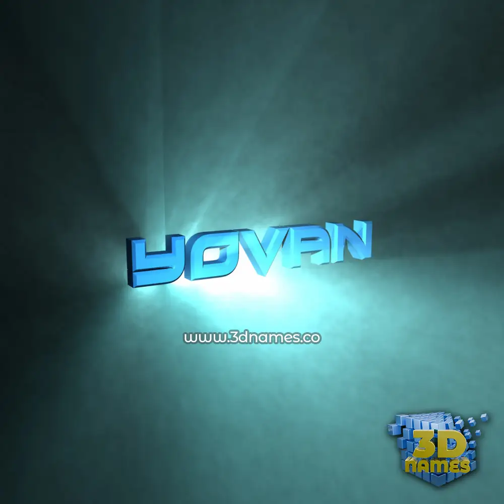 yovan in Light Shine style - 3D name wallpaper