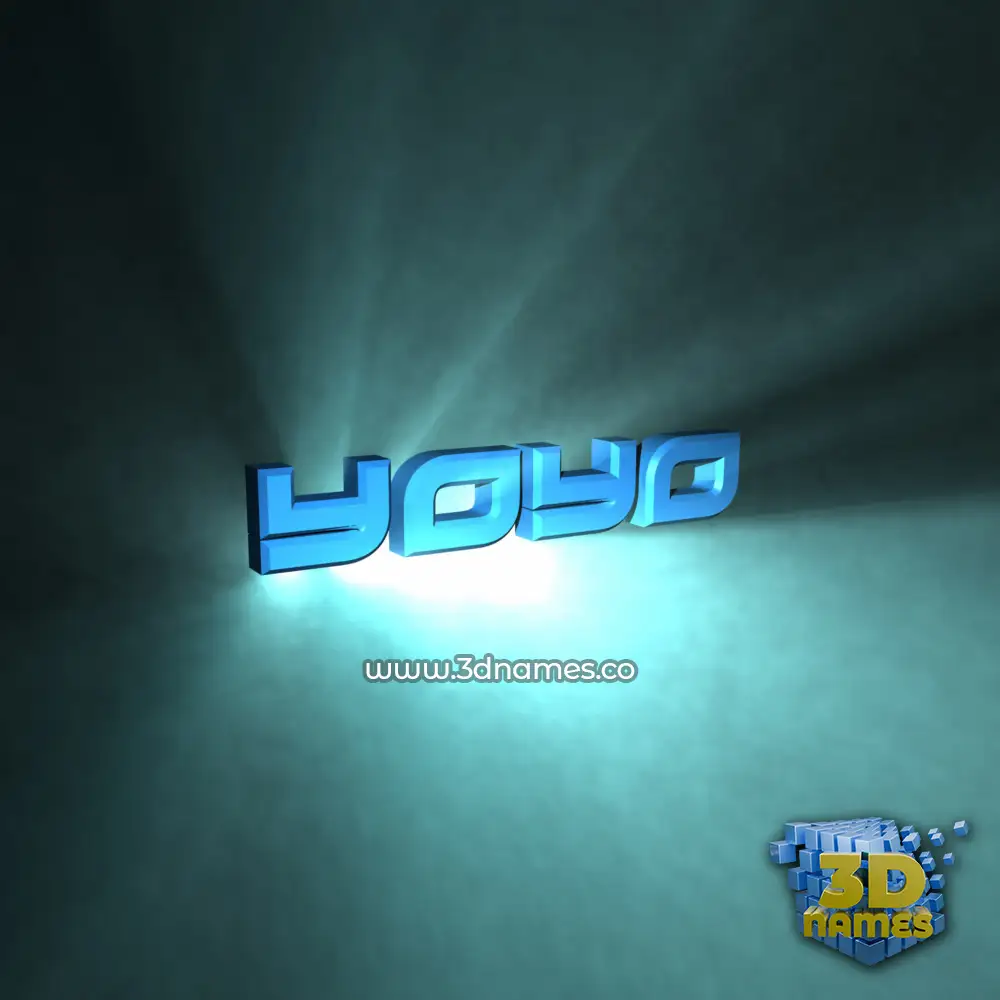 yoyo in Light Shine style - 3D name wallpaper