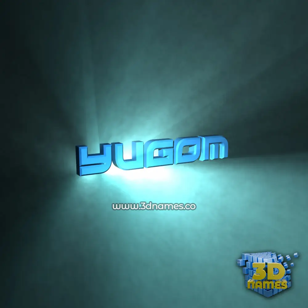 yugom in Light Shine style - 3D name wallpaper