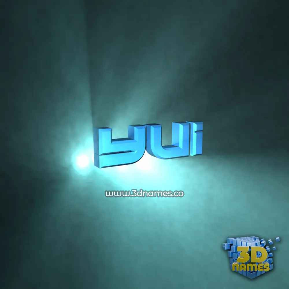 yui in Light Shine style - 3D name wallpaper
