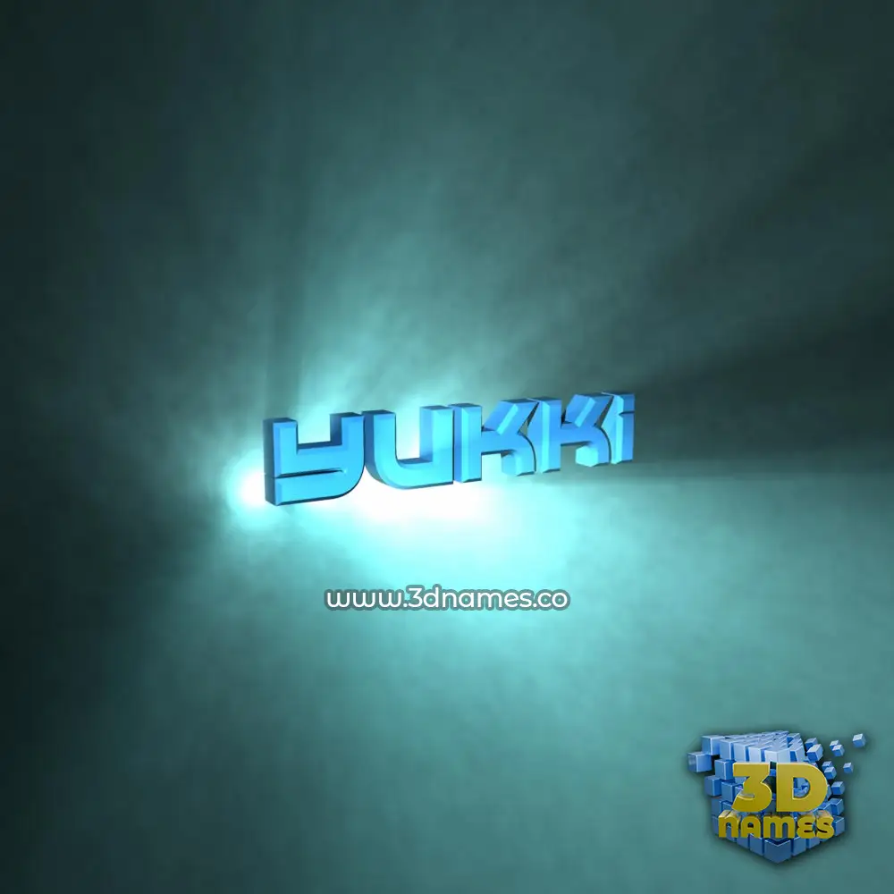 yukki in Light Shine style - 3D name wallpaper