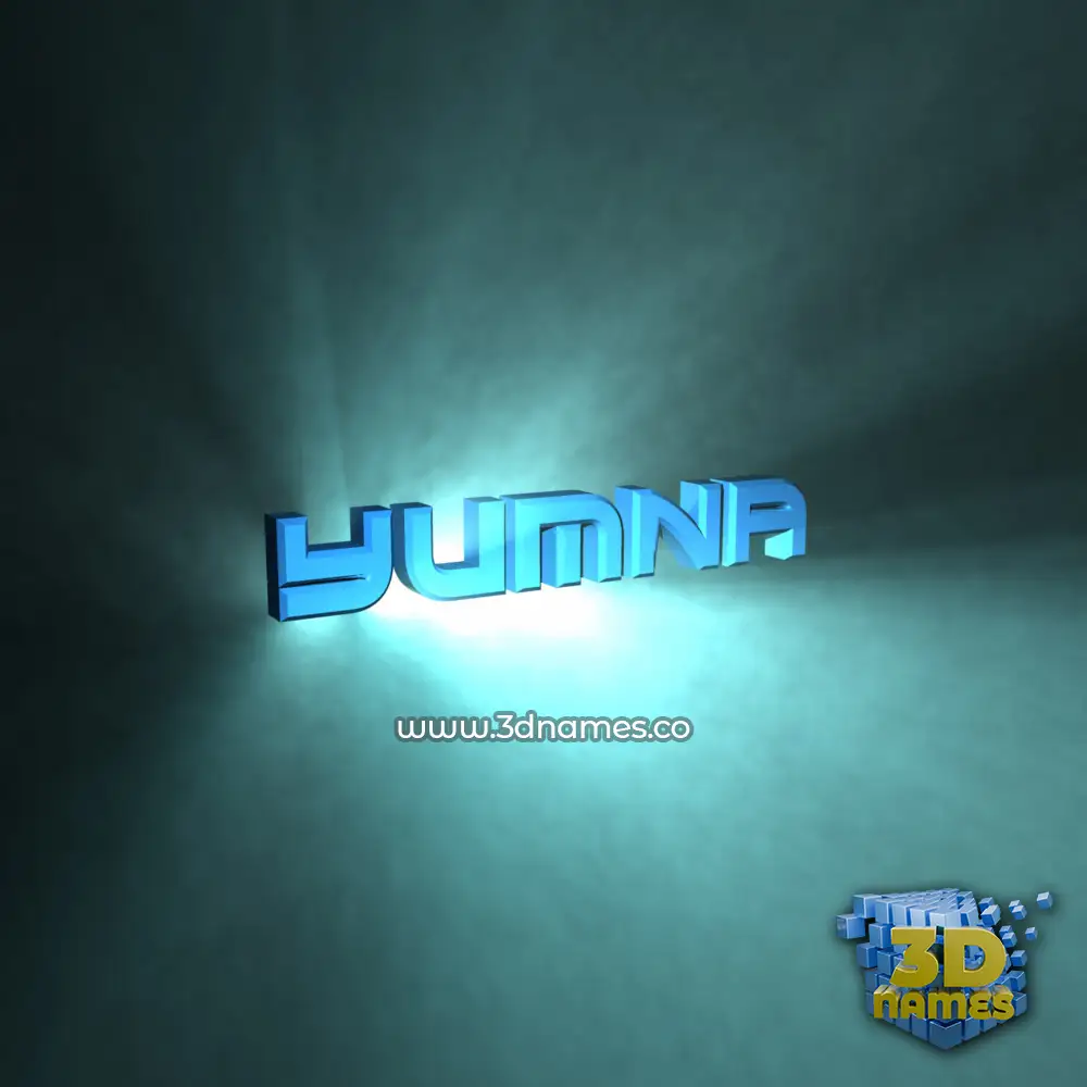 yumna in Light Shine style - 3D name wallpaper