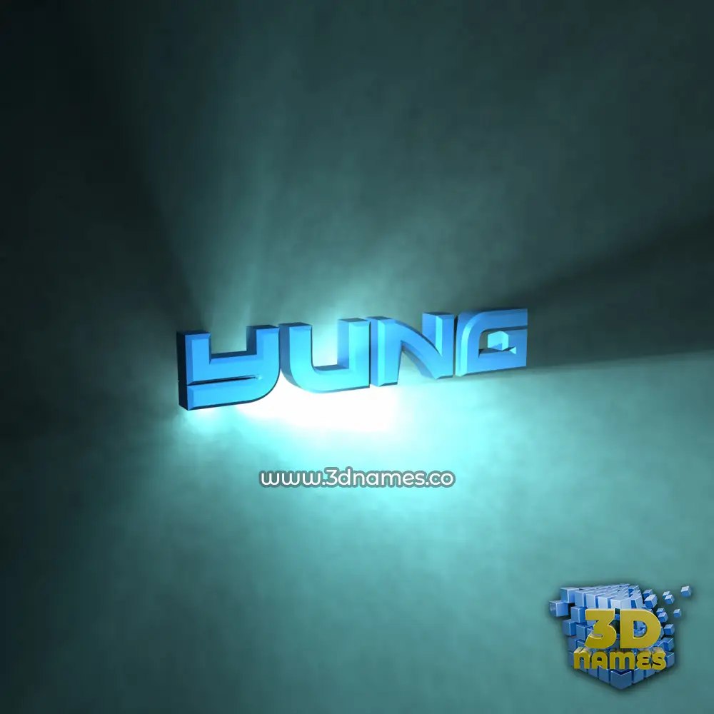 yung in Light Shine style - 3D name wallpaper