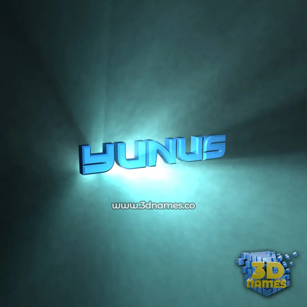 yunus in Light Shine style - 3D name wallpaper