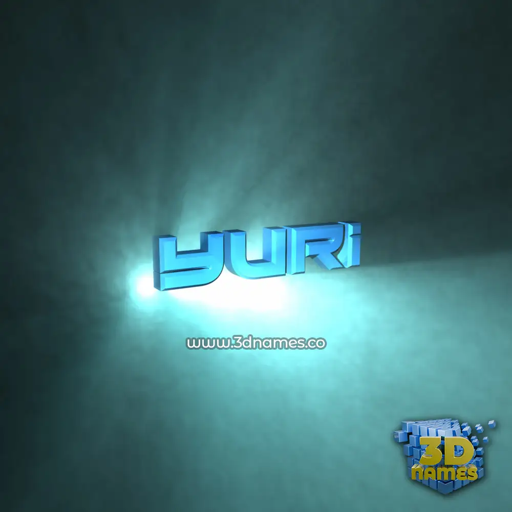 yuri in Light Shine style - 3D name wallpaper