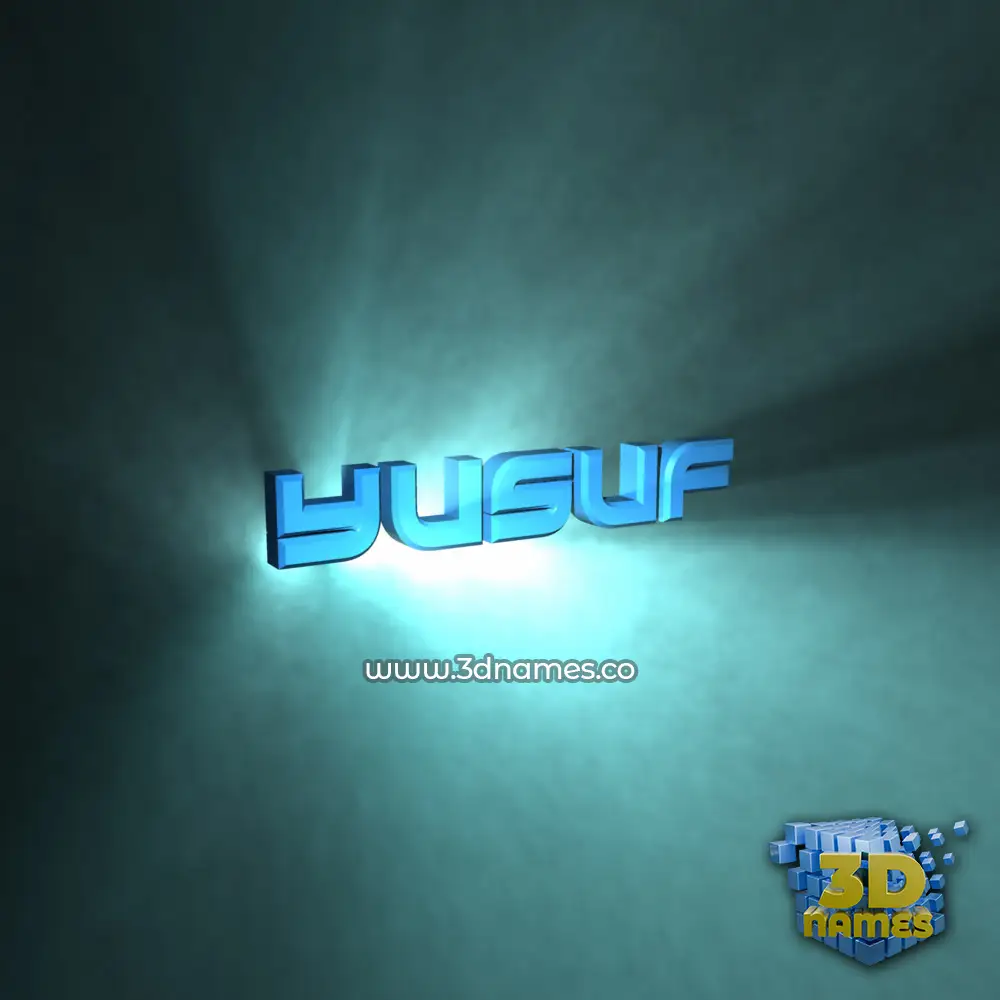 yusuf in Light Shine style - 3D name wallpaper